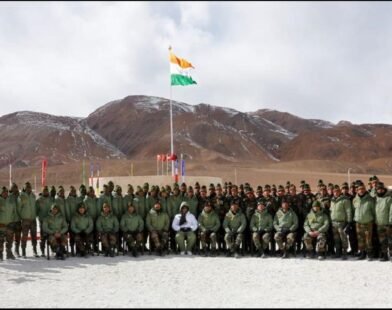 Rajnath Singh dedicates to the Nation renovated Rezang La Memorial at Chushul in Ladakh