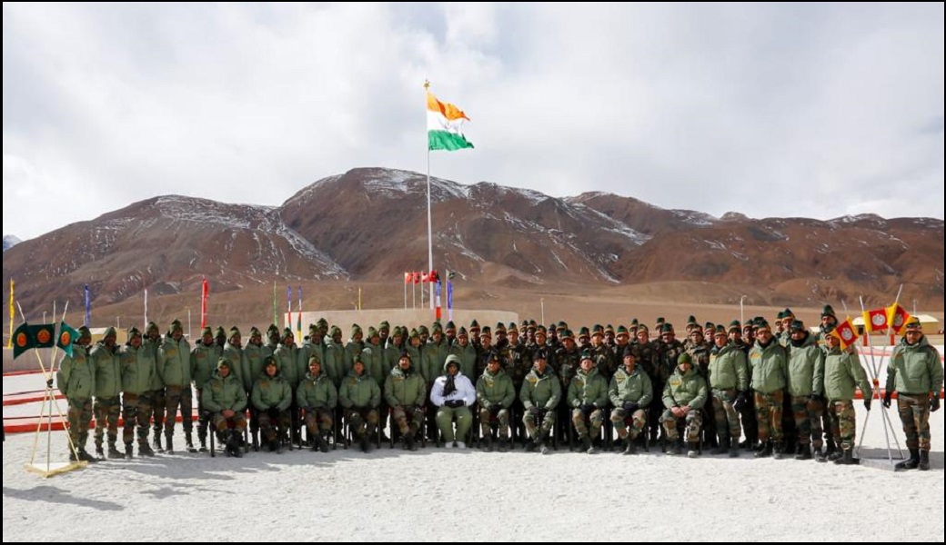 Rajnath Singh dedicates to the Nation renovated Rezang La Memorial at Chushul in Ladakh
