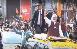 PM takes out a roadshow in Shillong, says Meghalaya wants a BJP Govt