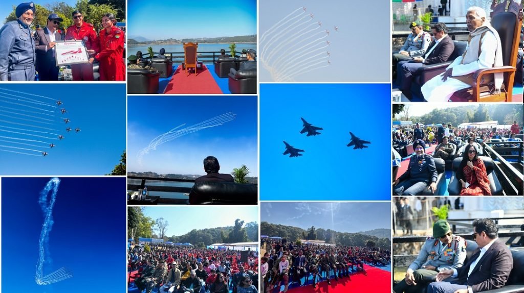 INDIAN AIR FORCE’S SURYA KIRAN AEROBATIC TEAM (SKAT) PERFORMS SPECTACULAR AIR SHOW OVER UMIAM LAKE SHILLONG