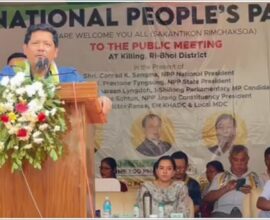Conrad campaigns for Ampareen Lyngdoh in Killing