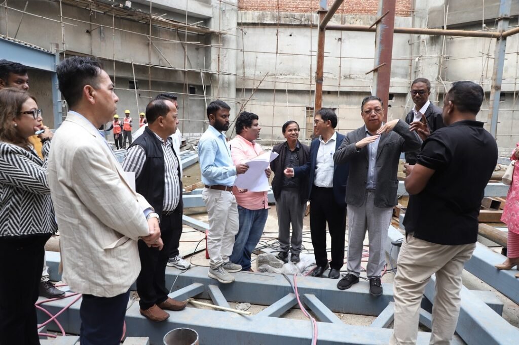 Speaker Thomas A. Sangma reviews Meghalaya Assembly building construction