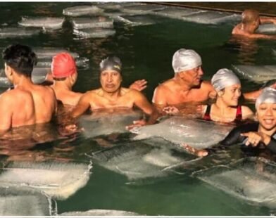 Midnight swim: Eight tons of ice to challenge swimmers