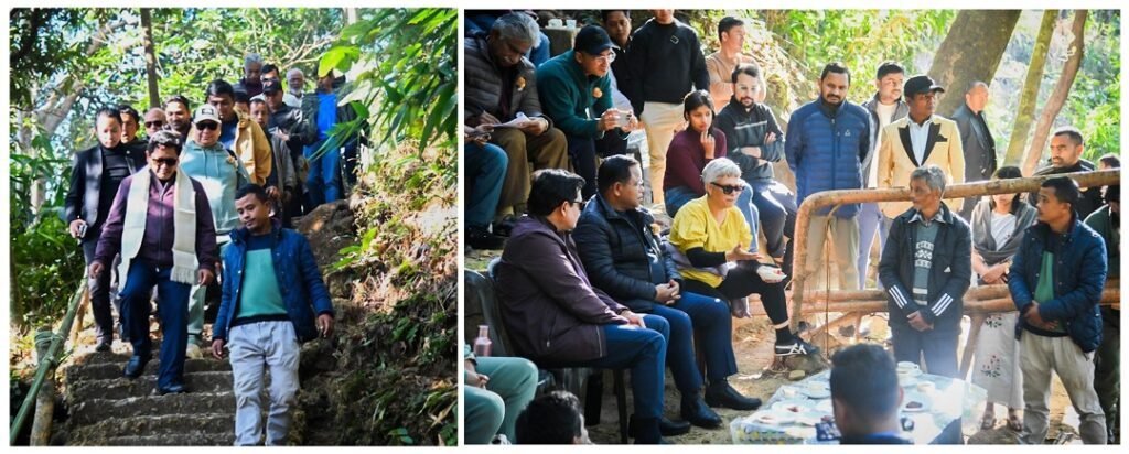 CM, Cabinet colleagues treks to living root bridge 1