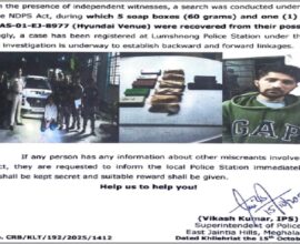 Inter-State Drug Trafficking Gang Busted by East Jaintia Hills Police