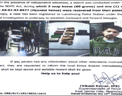 Inter-State Drug Trafficking Gang Busted by East Jaintia Hills Police