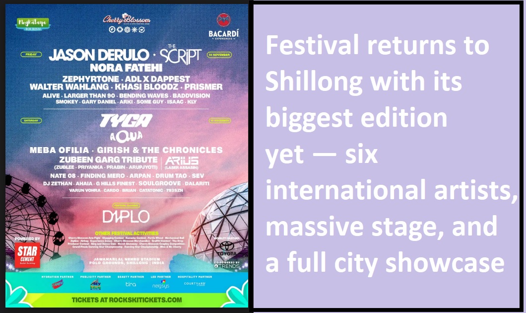 Festival returns to Shillong with its biggest edition yet — six international artists, massive stage, and a full city showcase