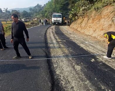 MLA Mayral Born Syiem Inspects Progress of Nongpoh–Umden Road Project