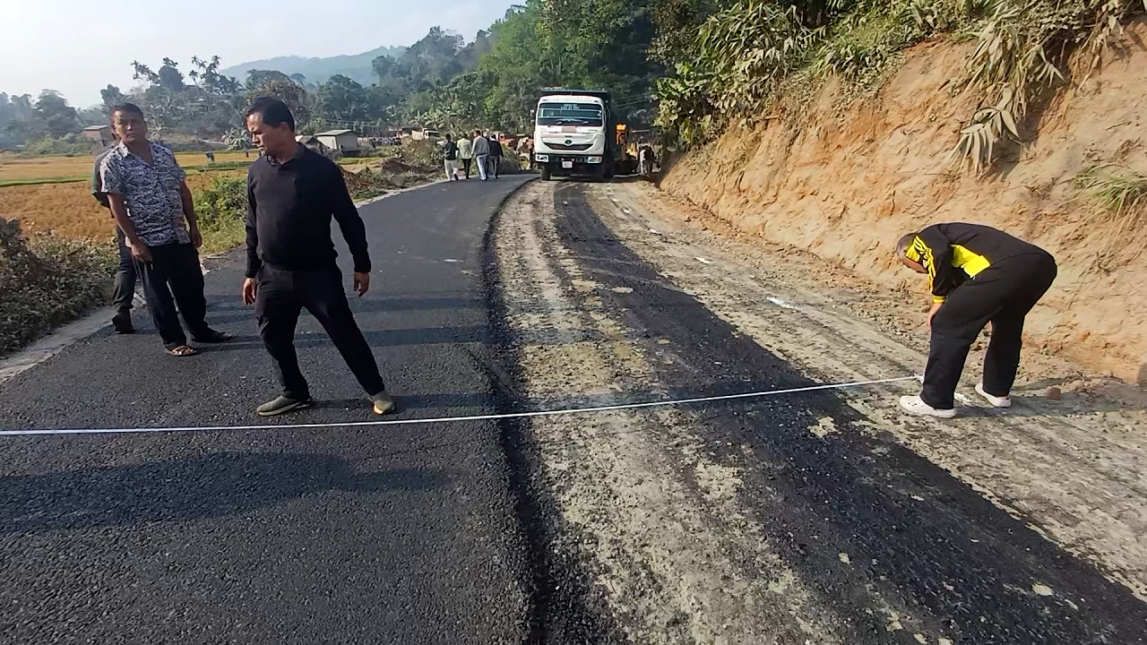 MLA Mayral Born Syiem Inspects Progress of Nongpoh–Umden Road Project