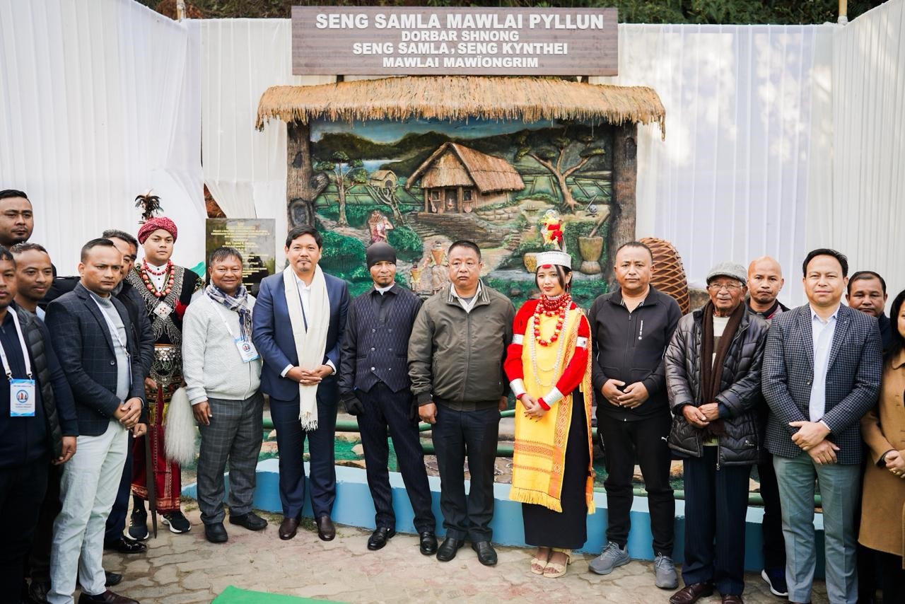 Meghalaya CM Inaugurates Khasi Traditional Mural of Seng Samla Mawlai Pyllun