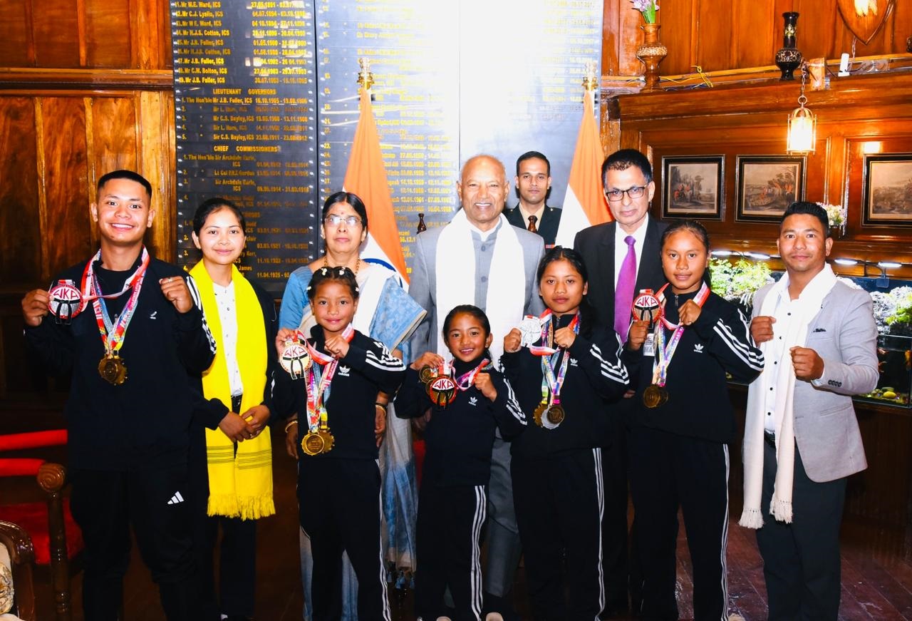 Meghalaya Governor Felicitates State Kickboxers for International Medal Wins