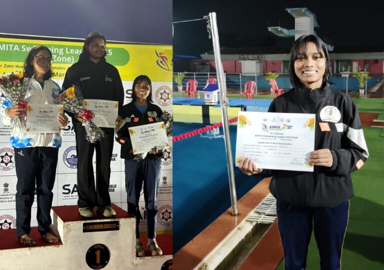 Meghalaya swimmer Pdiangsuklang Syngwan secures bronze at ASMITA Women Swimming League