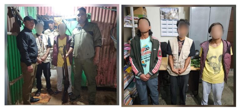 3 arrested, stolen rifle recovered in Sohra