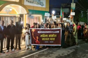 BJP mahila morcha holds torch rally in Shillong, slams opp over women's reservation bill delay