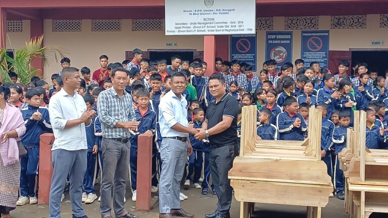 Local Leader Donates Benches and Desks to Diwon Secondary School in Ri-Bhoi