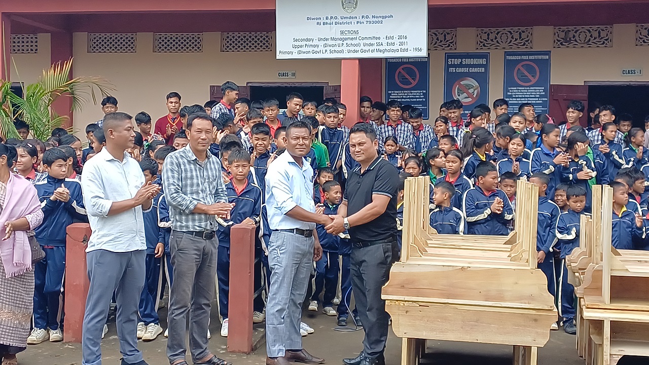 Local Leader Donates Benches and Desks to Diwon Secondary School in Ri-Bhoi