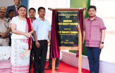 Meghalaya CM lays the base for a multi-facility building at Dakopgre in West Garo Hills