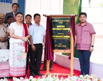 Meghalaya CM lays the base for a multi-facility building at Dakopgre in West Garo Hills
