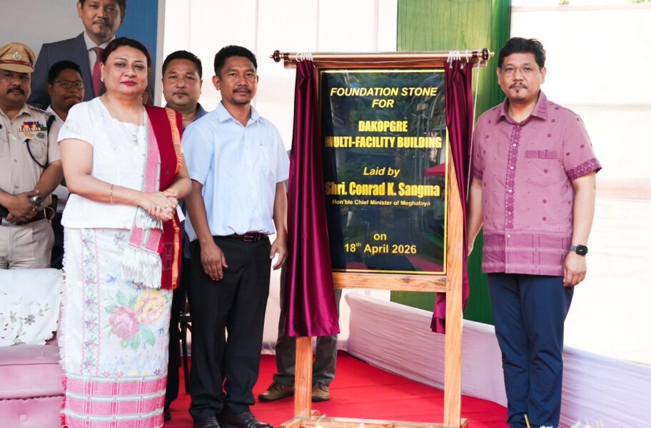 Meghalaya CM lays the base for a multi-facility building at Dakopgre in West Garo Hills