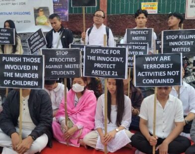 Protest in Shillong for Manipur children: MECS urges Govt to book culprits