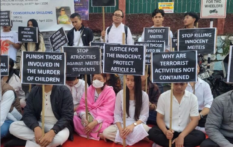Protest in Shillong for Manipur children: MECS urges Govt to book culprits
