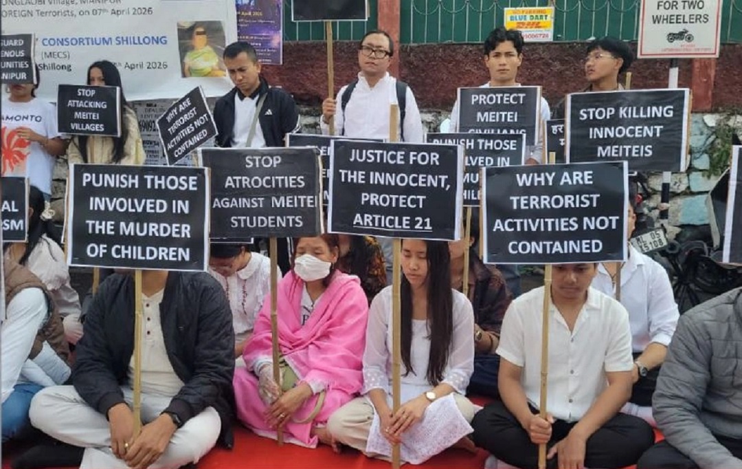 Protest in Shillong for Manipur children: MECS urges Govt to book culprits