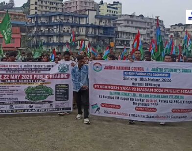 JNC, JSU Intensify Protest Against Shree Cement Hearing, Accuse Govt of Intimidation in Meghalaya