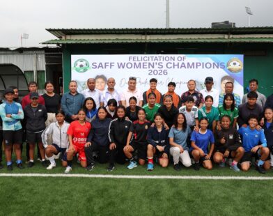 Meghalaya’s Football Pride: Sanfida Nongrum and Ribansi Jamu Felicitated After SAFF Triumph