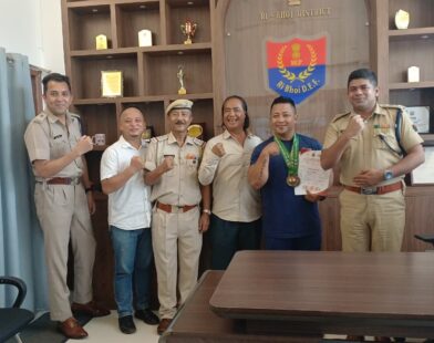 Ri Bhoi SP Honours Arm Wrestling Champion Alan Sun Marbaniang After National Gold Triumph