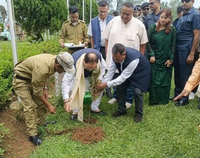 Union Health Minister JP Nadda Leads Tree Plantation Drive at Shillong Golf Course on World Environment Day
