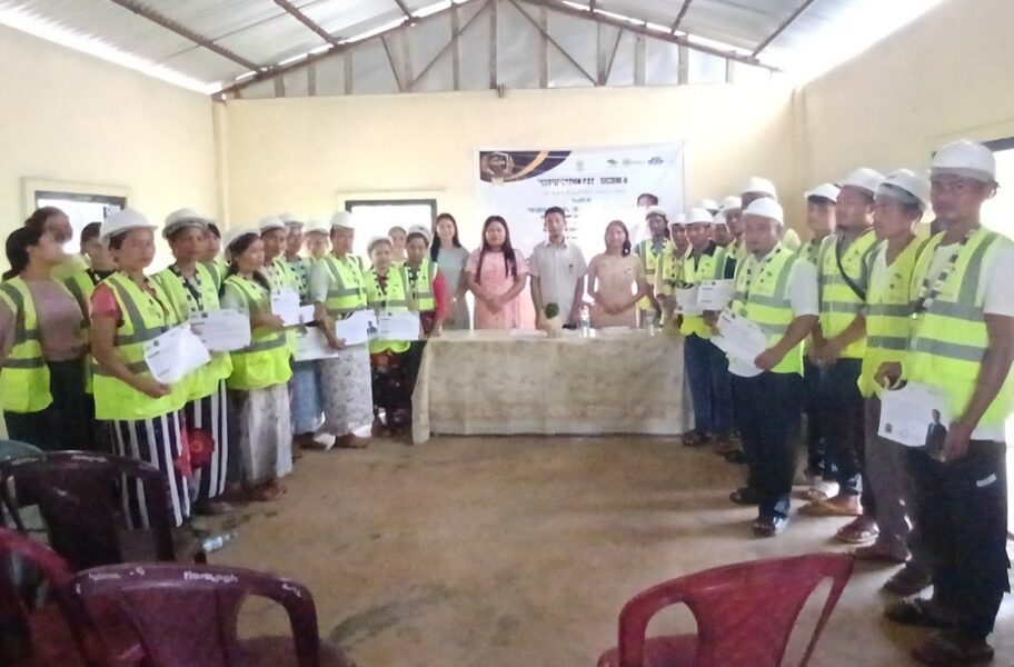 30 Trainees Awarded Certificates After Completing Mason Tiling and Marble Granite Training in Ri Bhoi