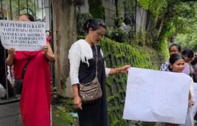 Hawkers stage protest in Shillong, demand elections for TVC to end bias