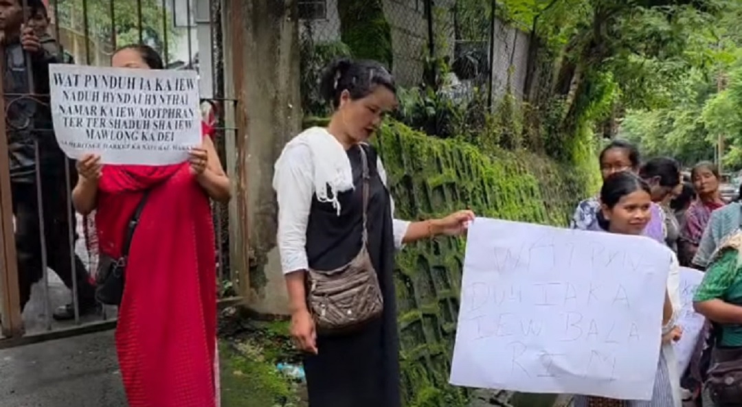 Hawkers stage protest in Shillong, demand elections for TVC to end bias