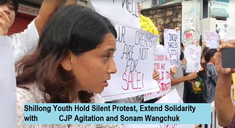 Shillong Youth Hold Silent Protest, Extend Solidarity with CJP Agitation and Sonam Wangchuk