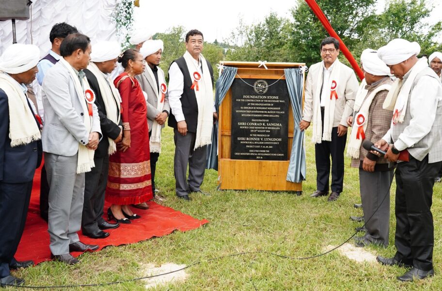 Meghalaya CM lays foundation stone for boundary wall of SNN at Baniun