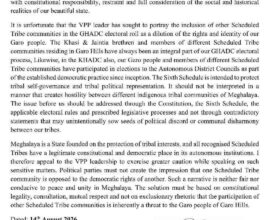 VPP Urged to Avoid Remarks That Could Fuel Communal Division