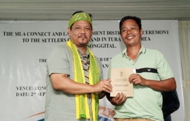 Meghalaya CM distributes 17 land pattas in Ronggi Songgital, calls it “great and satisfying moment”