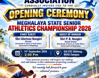 Meghalaya State Senior Athletics Championship 2026 to Begin Monday