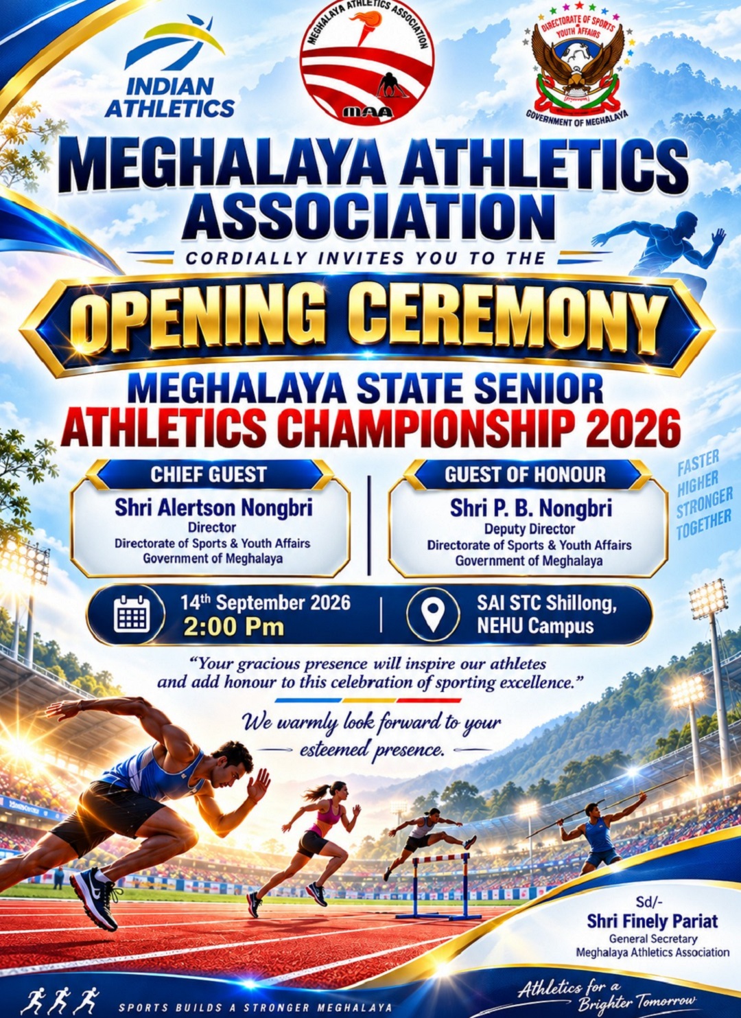 Meghalaya State Senior Athletics Championship 2026 to Begin Monday