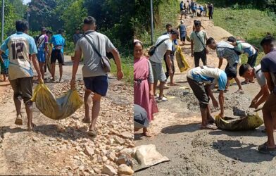 Nongmahir Residents Repair Dilapidated Village Roads Through Community Contributions