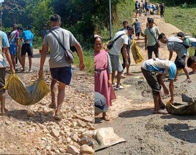 Nongmahir Residents Repair Dilapidated Village Roads Through Community Contributions