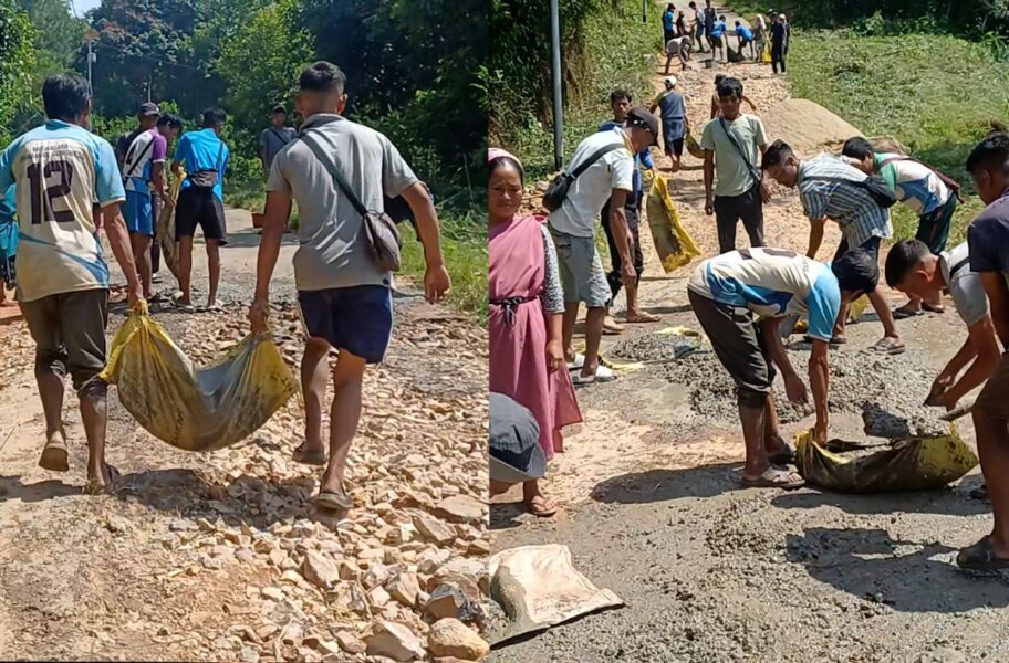 Nongmahir Residents Repair Dilapidated Village Roads Through Community Contributions