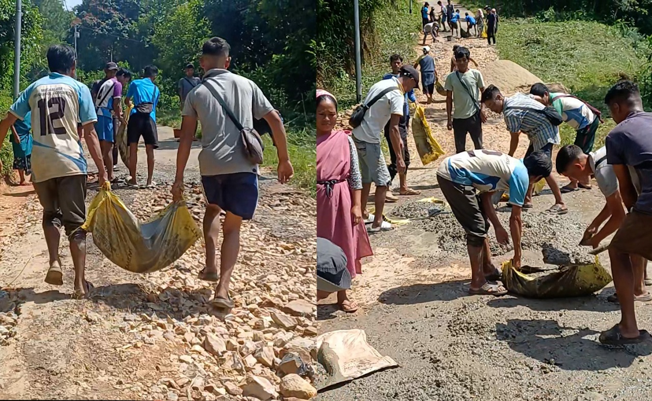 Nongmahir Residents Repair Dilapidated Village Roads Through Community Contributions